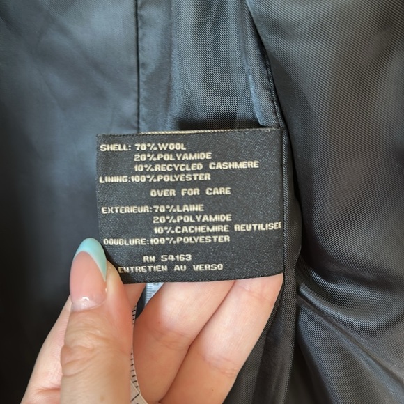 COLE HAAN | Black Trench Coat with Notched Lapel - Picture 14 of 16